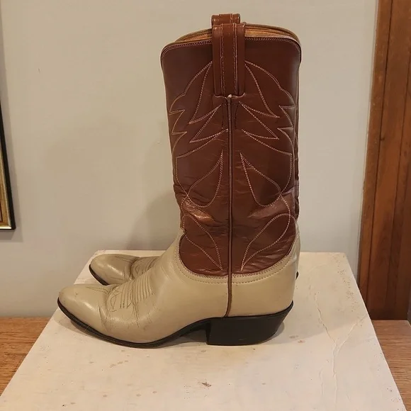 TONY Lama Women's Leather Ywo Tone Cowboy Boots - Picture 7 of 15